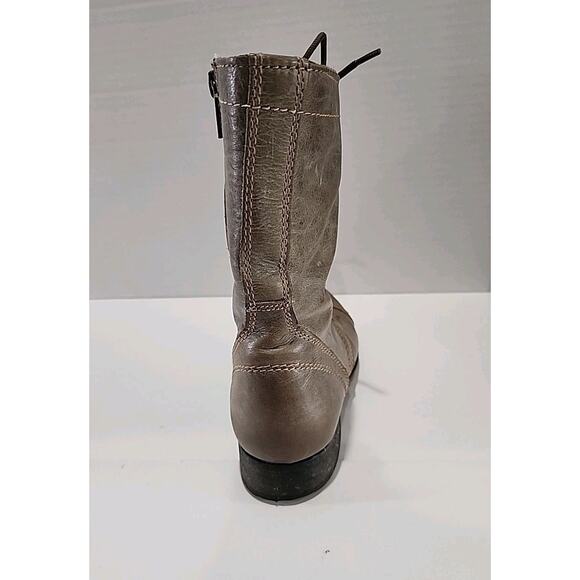 Steve Madden Leather Womens Troopa Combat Boot Size 8.5 Taupe Lace Up - Picture 7 of 14